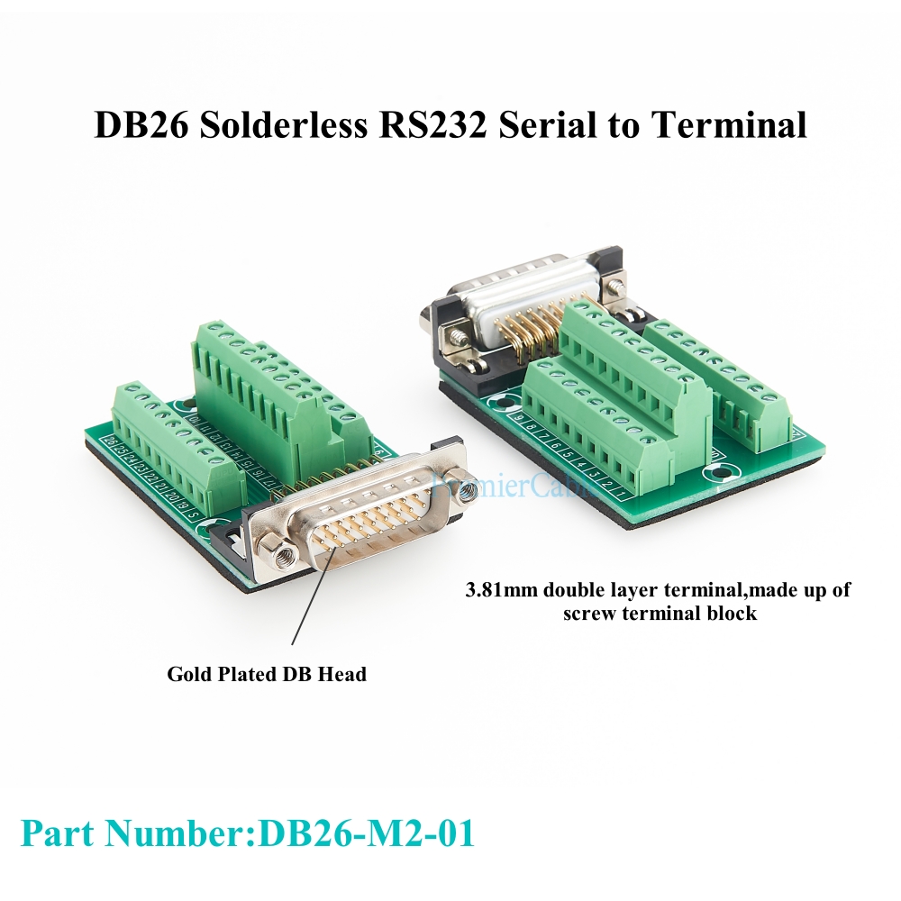 DB26 Male to Terminal Block Ma - Screw Terminal Block ulasan dan harga